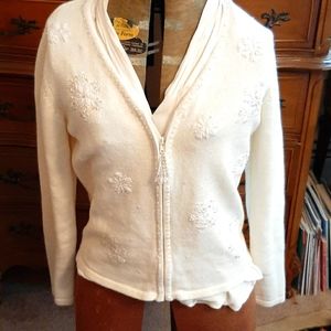 Tiara international christmas beaded sweater